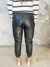 Load image into Gallery viewer, Know Your Worth Leather Joggers
