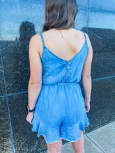 Load image into Gallery viewer, Walk In The Park Chambray Romper
