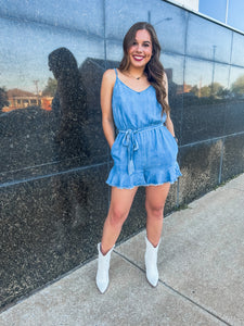 Walk In The Park Chambray Romper