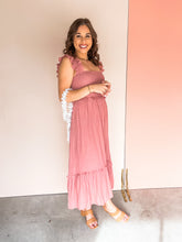 Load image into Gallery viewer, Crazy in Love Smocked Midi Dress - Dusty Pink

