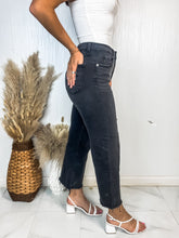 Load image into Gallery viewer, Avery High Rise Washed Black Cropped Jeans
