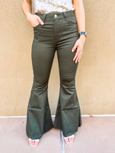 Load image into Gallery viewer, Cassie Olive Flare Jeans
