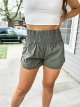 Load image into Gallery viewer, FINAL SALE Calling Summer Athletic Shorts - Light Olive
