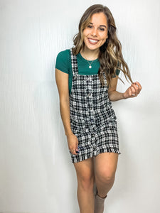 Story of Us Tweed Overall Dress