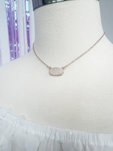 Kayley Oval Druzy Stone Necklace